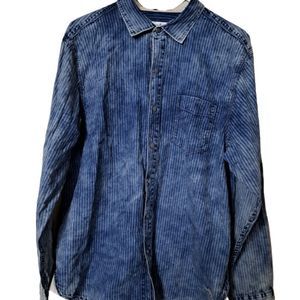 TOMMY Bahama Acid Wash Penstripe Button Down Shirt